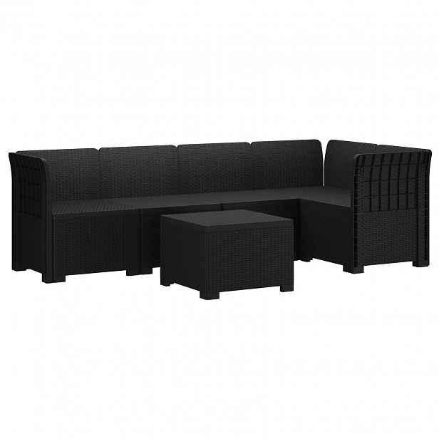 vidaXL 5-místné Zahradní Sofa ve Vzhledu Ratan PP Antracitová