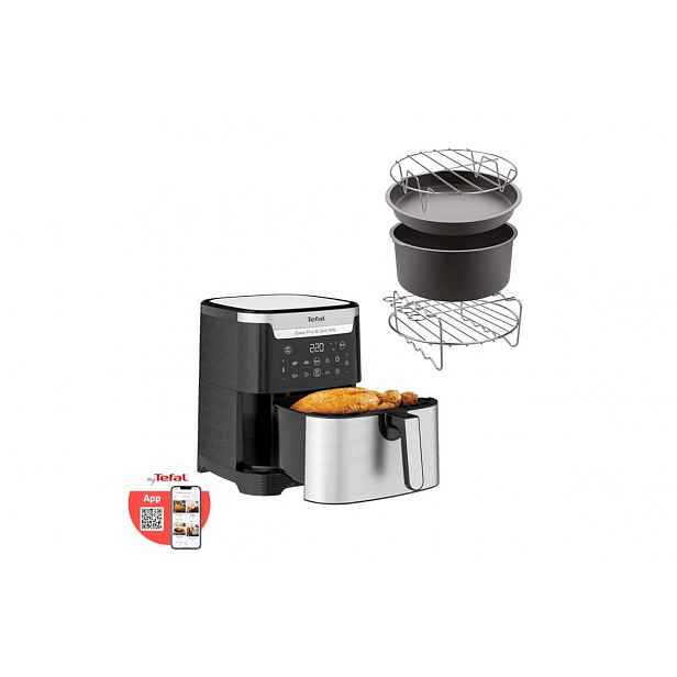 Akční set horkovzdušná fritéza Tefal Easy Fry & Grill XXL EY801D + formy a mřížky na pečení (4 ks)