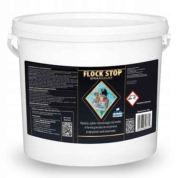FlockStop Granulát Bazénový koagulant 5 kg Koagulace vody v bazénu Eban