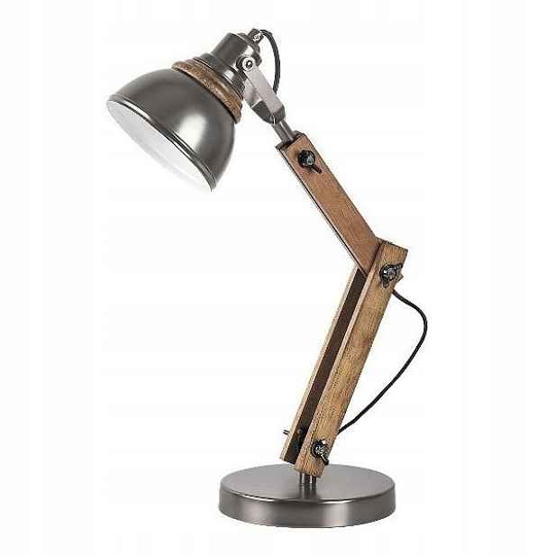 Industriální stolní lampa na dřevěném rameni