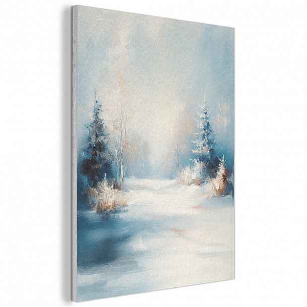 MuchoWow AKUSTICKÝ obraz Les – Zima – Příroda – Abstrakt – Sníh 70x100 cm