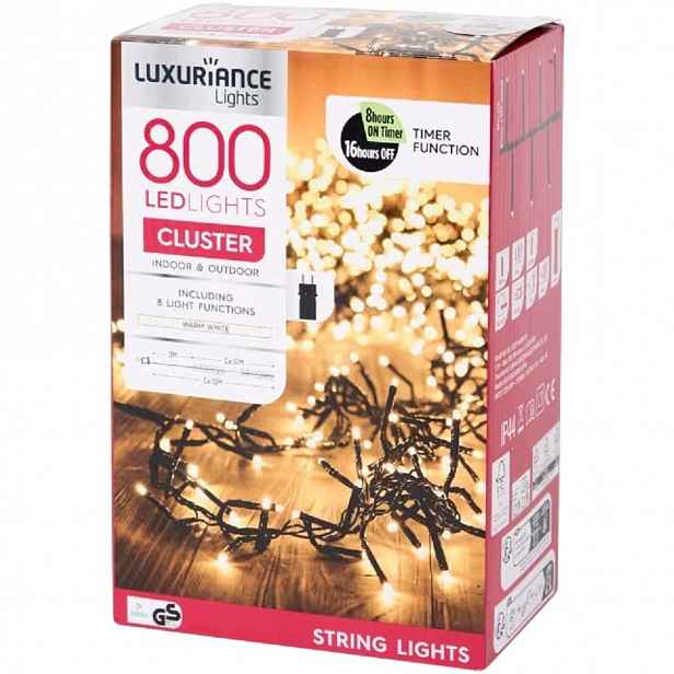 Vánoční Osvětlení Na Stromeček 15 m 800 Led Venkovní vnitřní časovač Luxuriance Lights