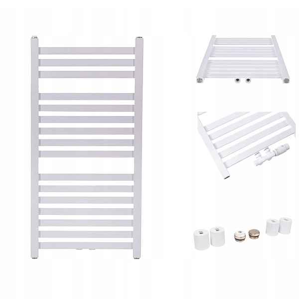 Vodní koupelnový radiátor Vinolli Vario Žebřík 950 x 430 mm 334 W Bílý