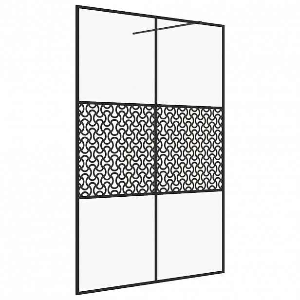 vidaXL Zástěna do průchozí sprchy čiré ESG sklo 140 x 195 cm černá