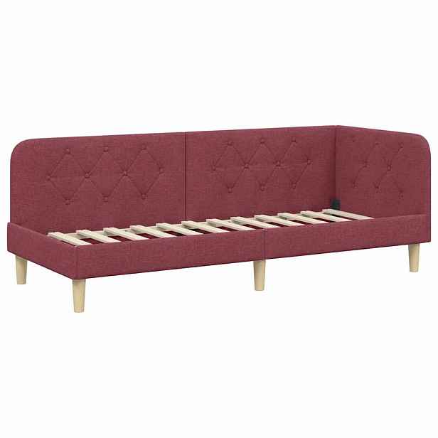 vidaXL Rohový rám postele Víno Červené 80 x 200 cm textil