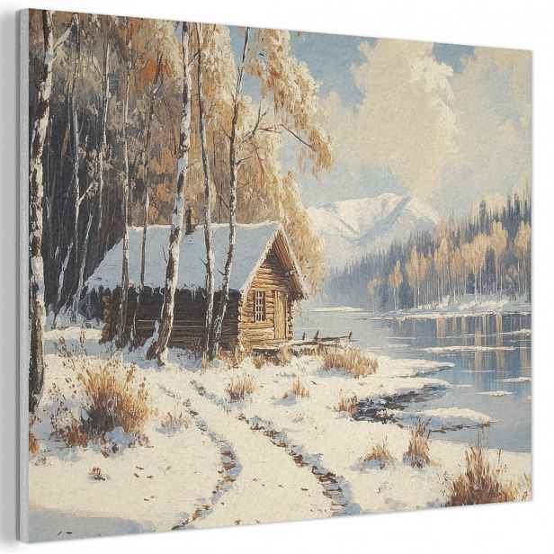 MuchoWow AKUSTICKÝ obraz Zima - Sníh - Home - Příroda 100x70 cm