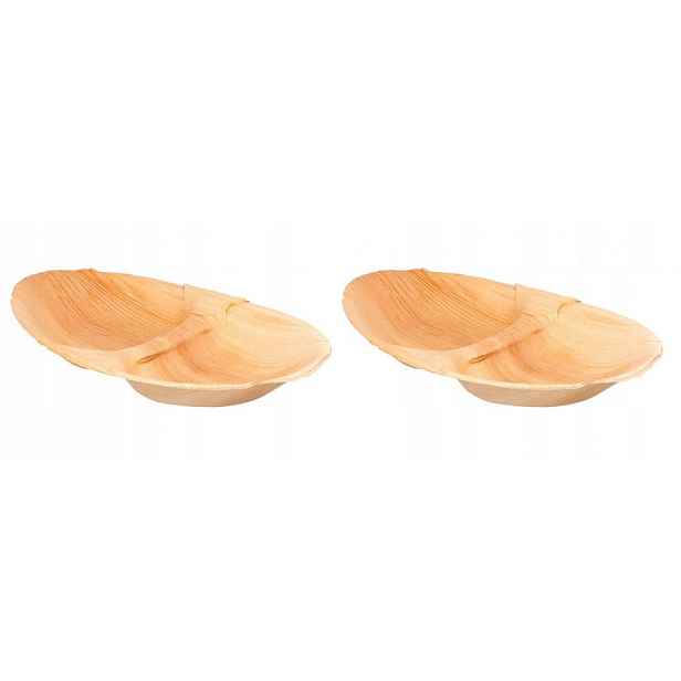 Podnosy na občerstvení z palmových listů dvoudílné 27x15x2,5 cm 25 Ks