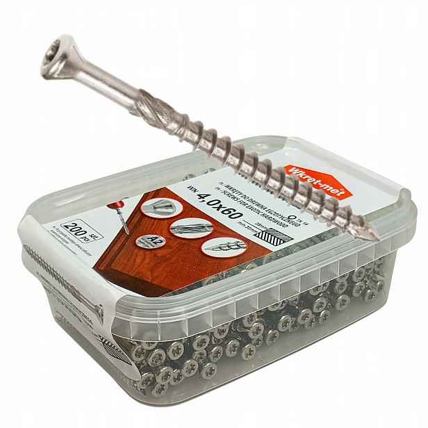 Terasy šrouby pro exotické dřevo Wkręt-Met 4x60mm 200 ks