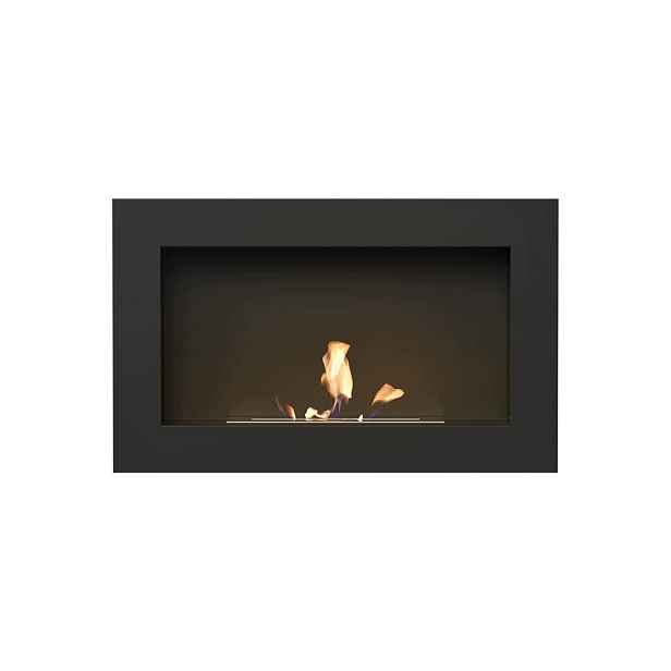 Závěsný biokrb Kratki Delta Flat 65x40x13.5 Černý Regulovatelný Plamen