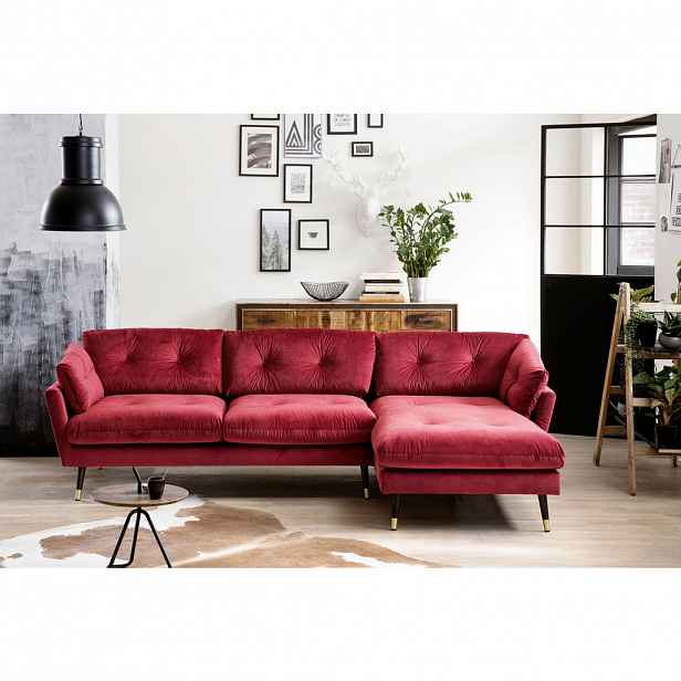 MID.YOU ROHOVÁ SEDAČKA, textil, tmavě červená