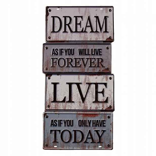 Kovový nástěnný znak Love Dream 30x1x60 cm