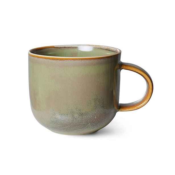 Mechově zelený porcelánový hrnek Chef  - 12*9*8 cm / 320 ml  HKLIVING
