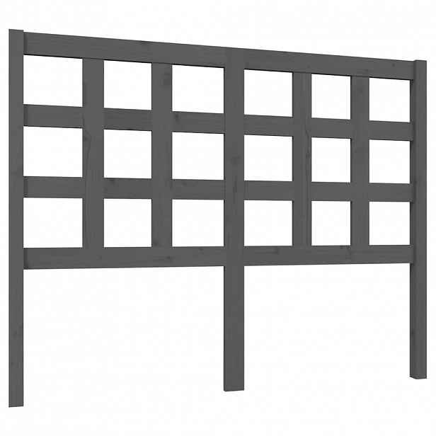 vidaXL Čelo postele šedé 125,5 x 4 x 100 cm masivní borovice