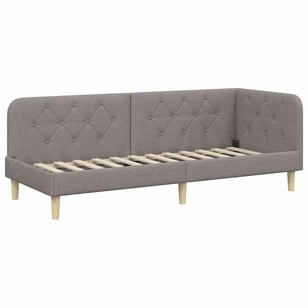 vidaXL Rohový rám postele Taupe 80 x 200 cm textil