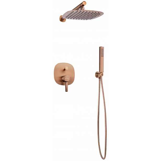 Invena Podomítek Sprchový Set S Glamour Rain Sprchou, Měděná