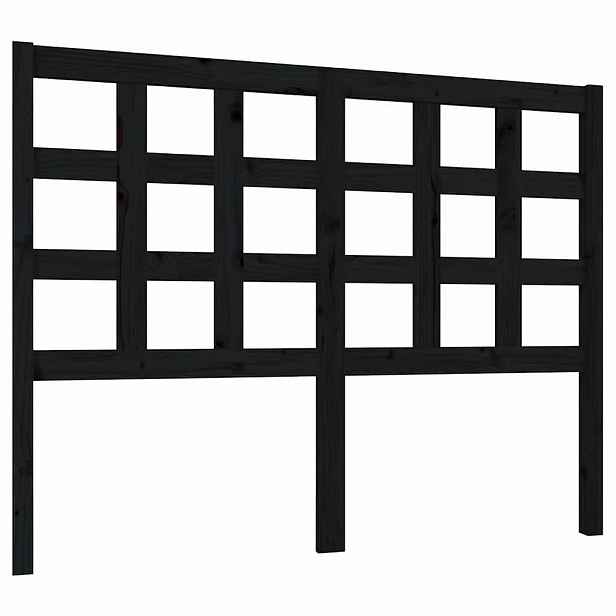 vidaXL Čelo postele černé 125,5 x 4 x 100 cm masivní borovice