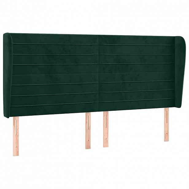 vidaXL Čelo postele typu ušák tmavě zelená 163x23x118/128 cm samet