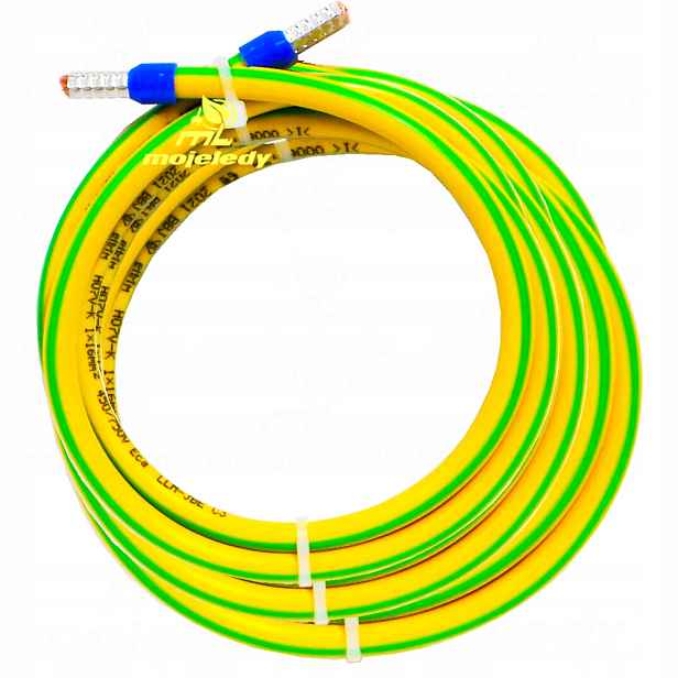 300 cm uzemňovací kabel Lgy Cu 16 16 mm s pouzdrem