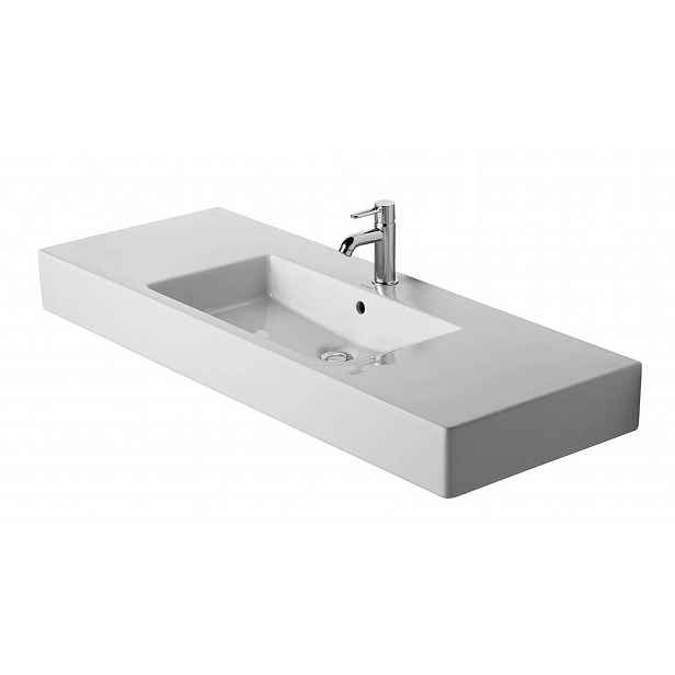 Duravit Vero - Umyvadlo 125x49 cm, s 1 otvorem pro baterii, alpská bílá 0329120000
