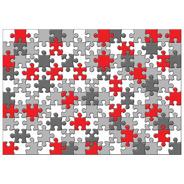 Fototapeta Puzzle Abstrakce Červená Šedá Bílá Hra 200x140 lepidlo