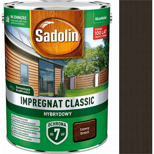 Sadolin Klasická Impregnace 4,5 L Tmavý Ořech