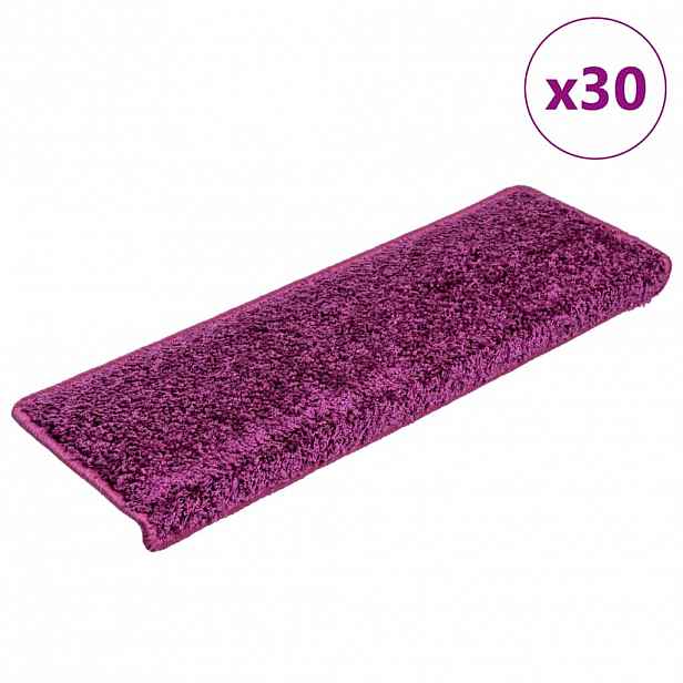 vidaXL Schodové rohože 30 ks 65 x 21 x 4 cm fialové s obdélníkovým okrajem