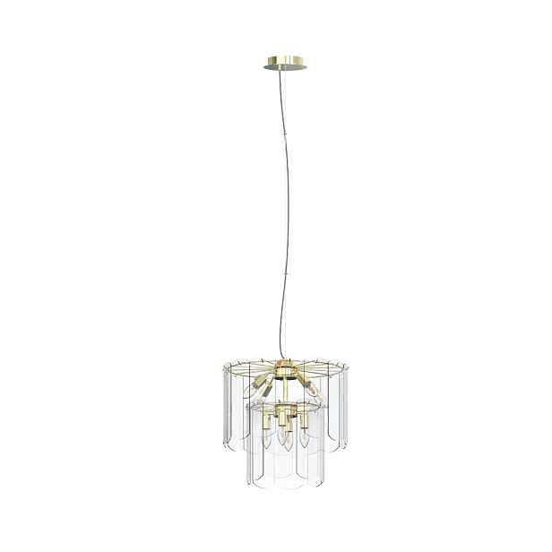 Závěsná lampa glamour moderní zlatá skleněná 8 bodů do obývacího pokoje Zuma Line