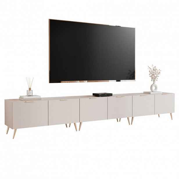 Idohome TV skříňka ANGEL 300 cm na nožkách s osvětlením KAŠMÍROVÁ