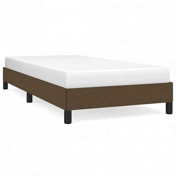 vidaXL Rám postele bez matrace tmavě hnědá 90 x 190 cm textil