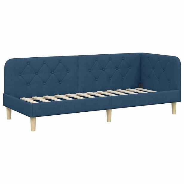 vidaXL Rohový rám postele Modrá 80 x 200 cm textil