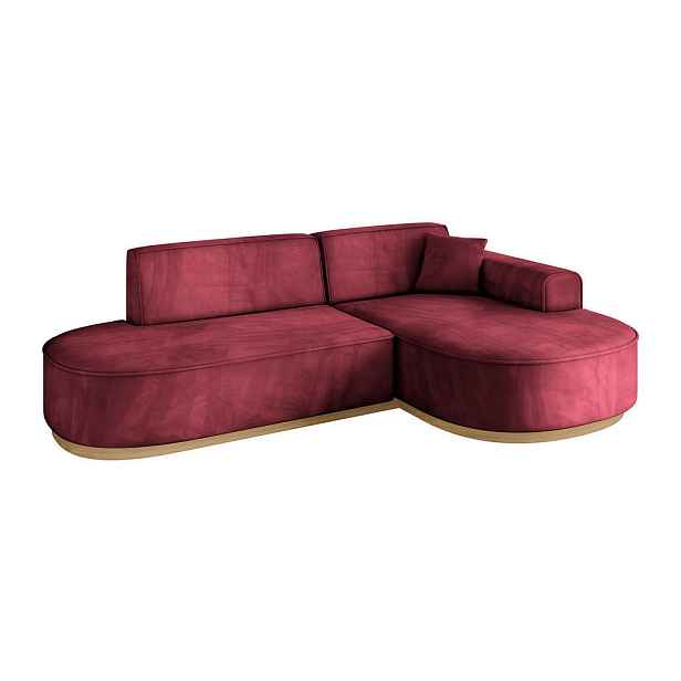ALTDECOR ROHOVÁ SEDAČKA s otomanem, pravá MARI-L1-v2 243x171x83 Bordó Velur