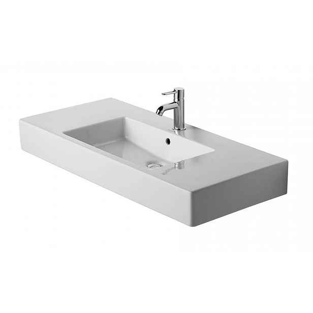 Duravit Vero - Umyvadlo 105x49 cm, s přepadem, s otvorem pro baterii, bílá 0329100000