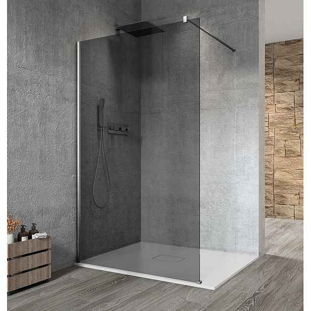 Gelco VARIO CHROME jednodílná sprchová zástěna k instalaci ke stěně, kouřové sklo, 1400 mm
