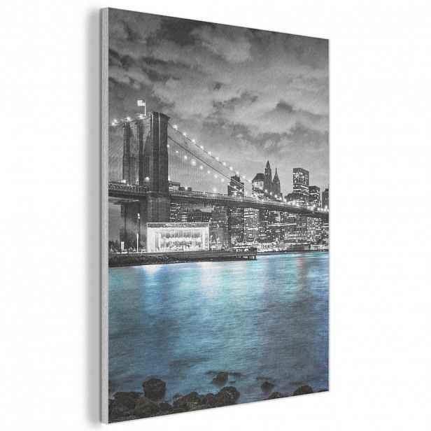 MuchoWow AKUSTICKÝ obraz New York - panorama - město - modrá 70x100 cm