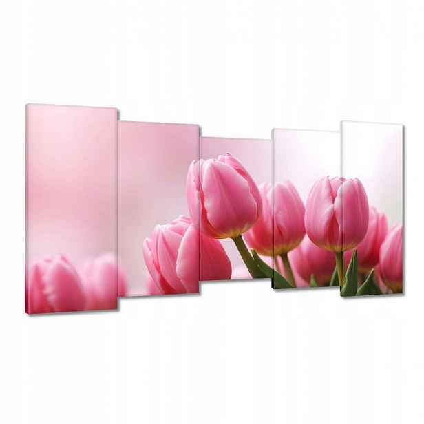 Obrazy 150x80 Růžové tulipány