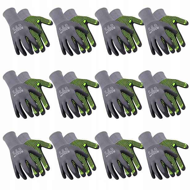 Multipack Nylonové protiskluzové pracovní rukavice S-76319 Vel 9 L 12 párů