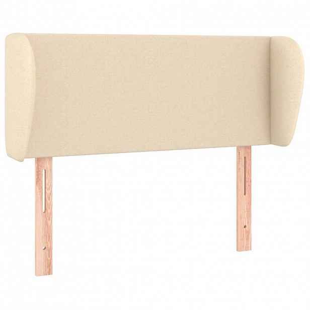 vidaXL Čelo postele typu ušák krémové 93x23x78/88 cm textil