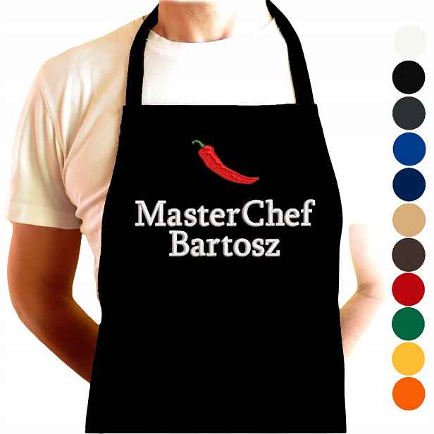 Zástěra Master Chef dárek k Vánocům pod vánoční stromeček s jménem a výšivkou