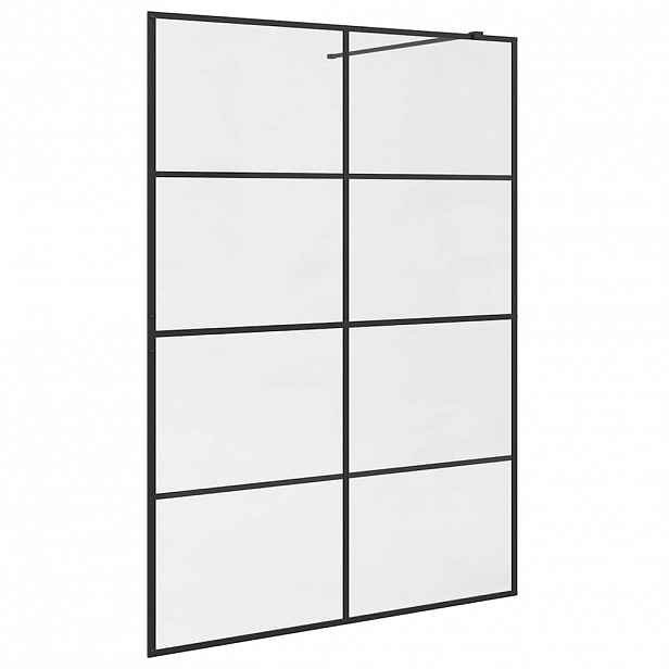 vidaXL Zástěna do průchozí sprchy čiré ESG sklo 140 x 195 cm černá
