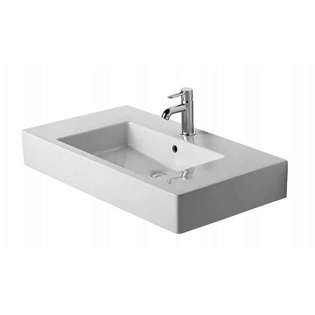 Duravit Vero - Umyvadlo 85x49 cm, s přepadem, s otvorem pro baterii, bílá 0329850000