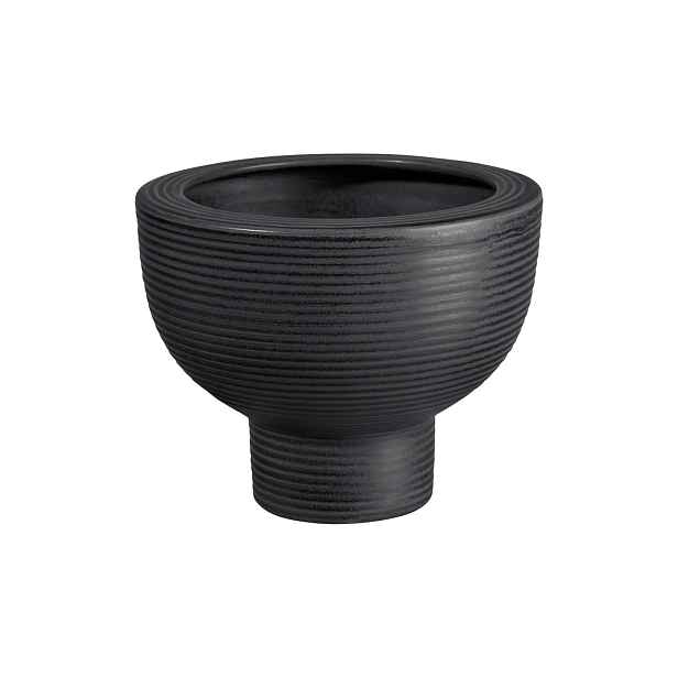Kameninový květinář výška 15,5 cm MIDORO ASA Selection - černý