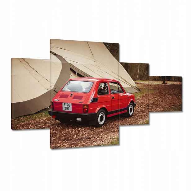 Obrazy 130x80 Červený malý Fiat 126p