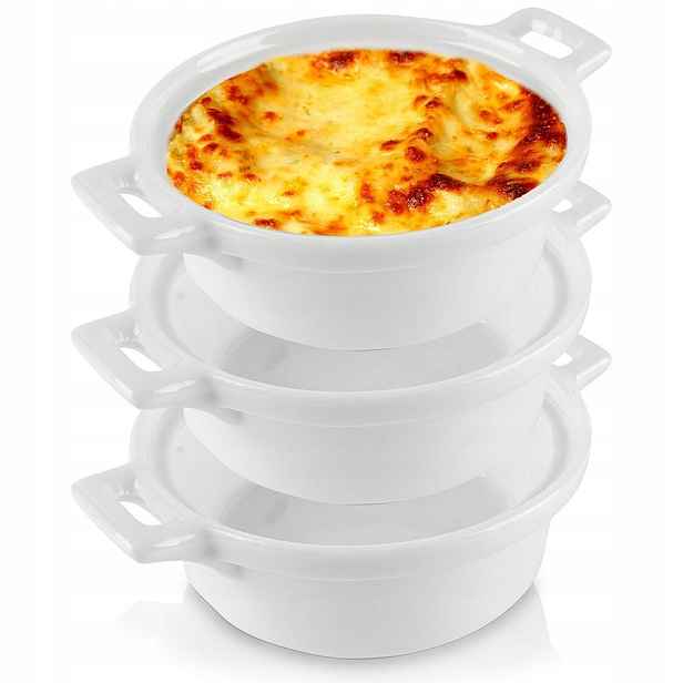 Porcelánové zapékací misky bílé 130 ml 3 ks