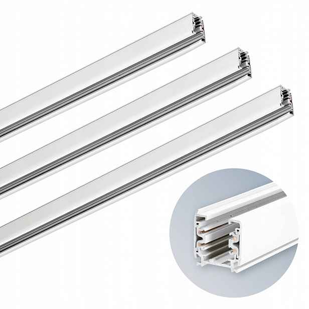 Set 3x 3-fázová osvětlovací lišta 1 m Bílá pro Led svítidla Nextrack