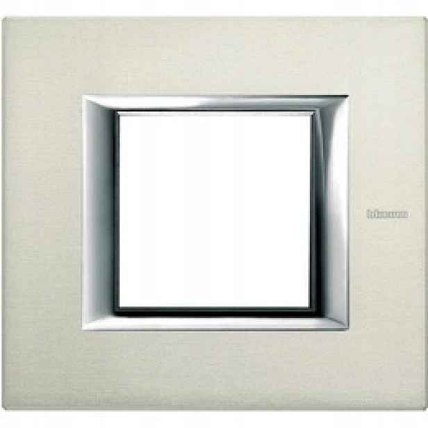 Axolute Rámeček obdélníkový horizontální 2 moduly Aluminium Bticino HA4802XC