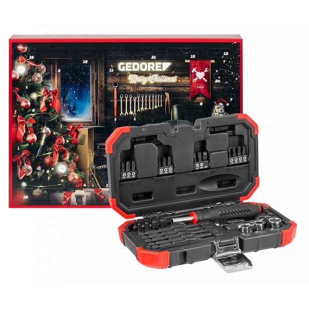 Adventní kalendář Gedore – nástroje, magnetický šroubovák, šroubovák, bity