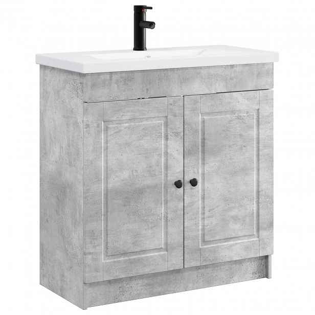 vidaXL Sada koupelnového nábytku Betonově šedá 78,5 x 37,5 x 81 cm