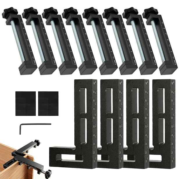 Upínací Svorka 4X Rohový Úhlový Svěrák Rukojeť 140 MM Hliníková 90° Sada