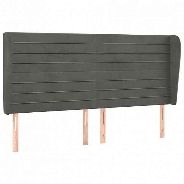 vidaXL Čelo postele typu ušák tmavě šedé 183x23x118/128 cm samet