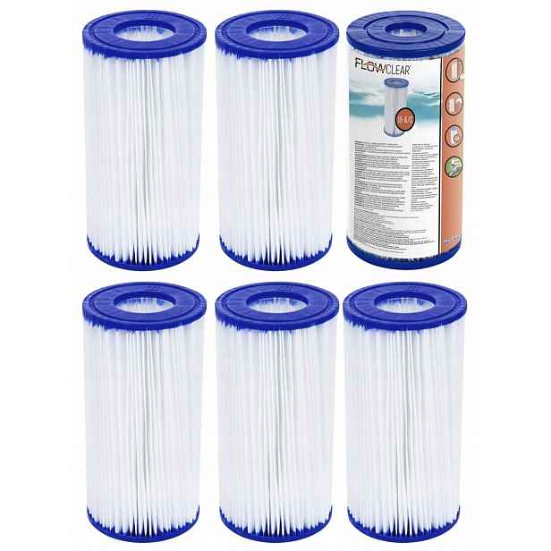 6 x Filtrační filtry čerpadla Bazén Filtrační vložka Bestway III 58012